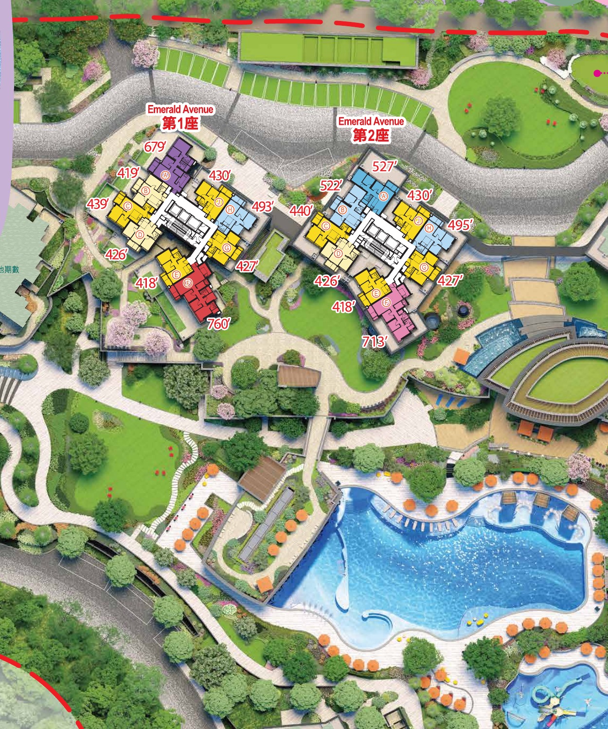 SIERRA SEA 園林與建築布局示意